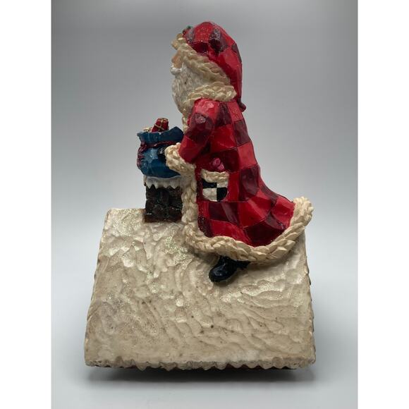 Santa on Rooftop Music Box Plays "Here Comes Santa Claus" (Very Fast) Christmas - Picture 2 of 8